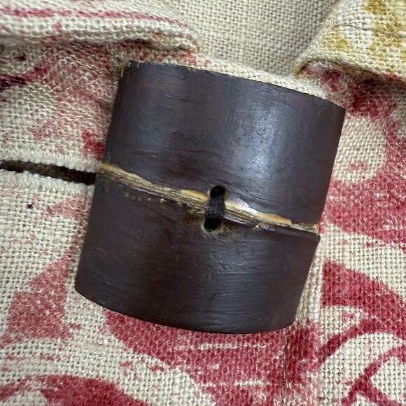 Painted Pony Linen Topper Jacket Boxy Small Boho Batik Print Big Button Artsy - Picture 4 of 10